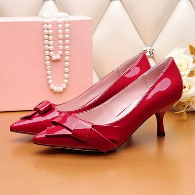 MIUMIU Shallow mouth kitten heel Shoes Women--007